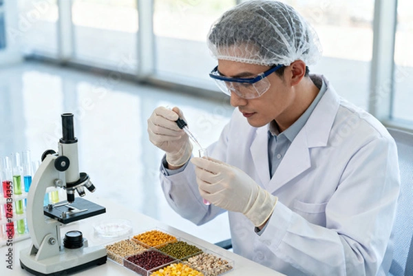 Fototapeta Scientist conducting laboratory experiment