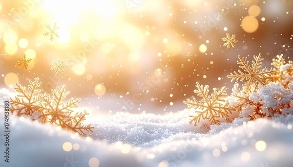 Fototapeta 光に照らされる雪の結晶