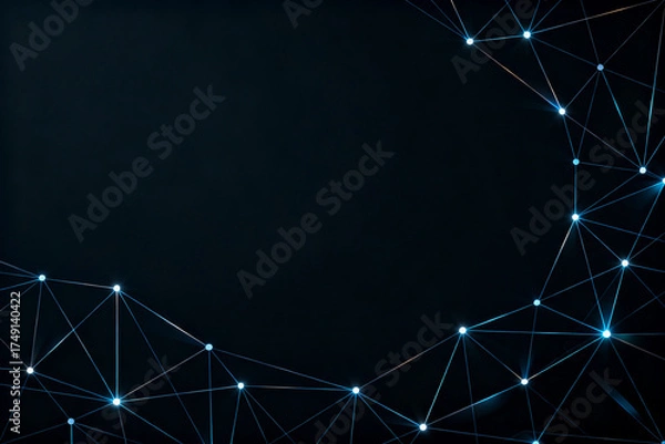 Fototapeta Abstract network of glowing dots and lines