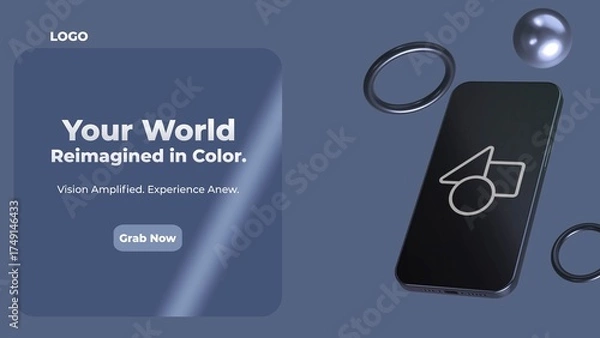 Fototapeta Modern Elegant Realistic 3D Phone Mockup