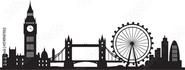 Obraz London City Skyline Silhouette Vector 