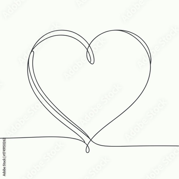 Obraz Simple Black Love Symbol Vector, heart icon