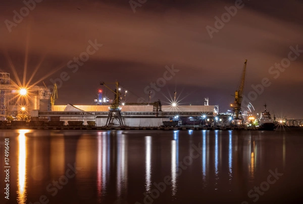 Fototapeta Cargo crane at the port of Odessa
