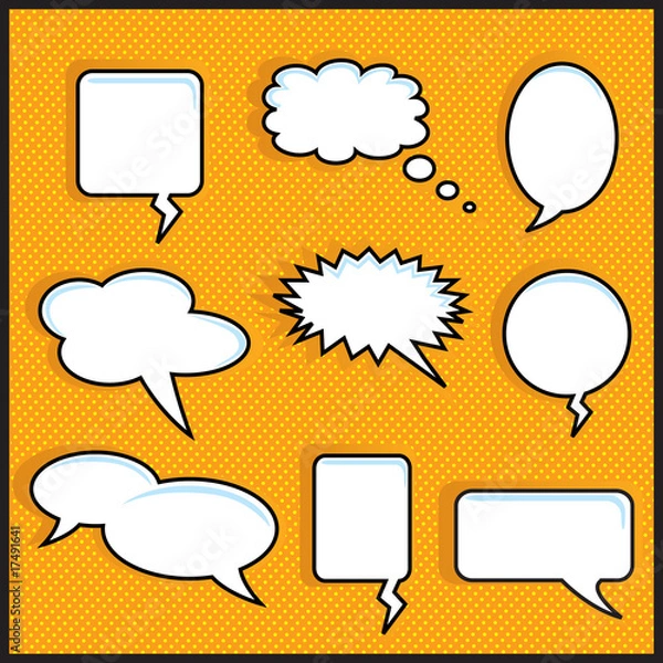 Obraz orange halftone with speech bubbles