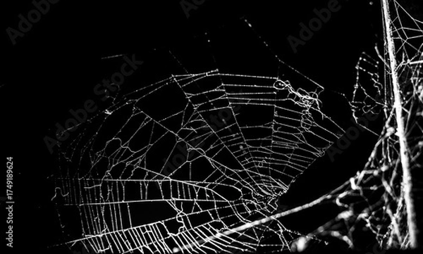 Fototapeta spider web on a dark background