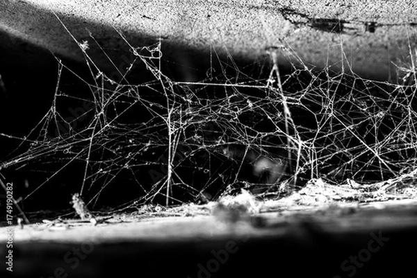 Obraz spider web on a dark background