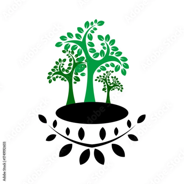 Fototapeta tree icon icon logo design template