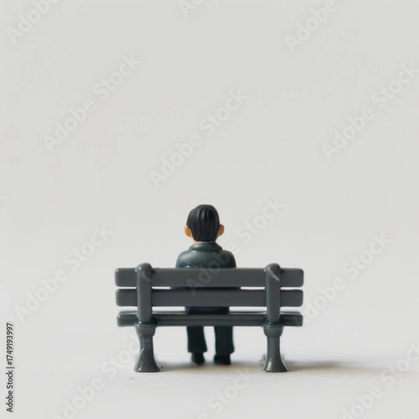 Obraz a person sitting in a bench alone