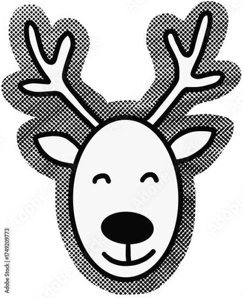 Obraz Christmas Half-Tone Rudolph