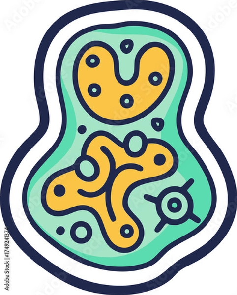 Obraz Microbe organism icon with cell detail for biology germ and science theme