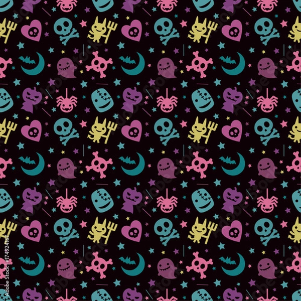 Obraz cute hallowen pattern background with pastel color