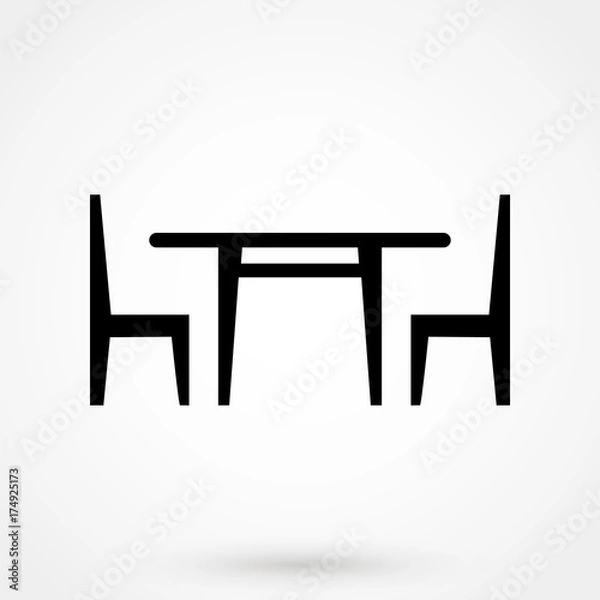 Obraz Table with chairs icon