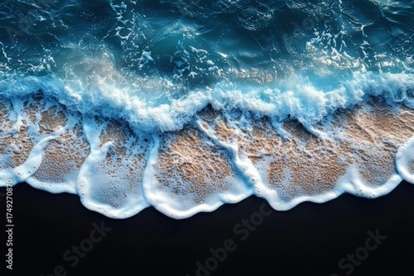 Obraz Graphic layouts showcasing ocean waves and sandy beach designs for advertising
