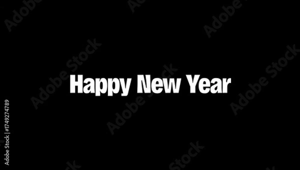 Fototapeta Happy new year greeting with black background