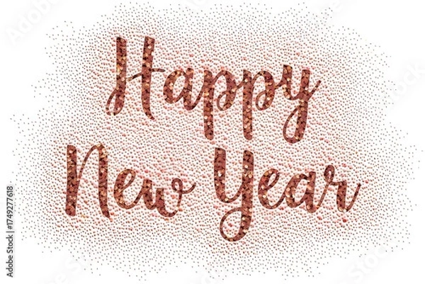 Fototapeta Happy new year glitter text isolated on white background