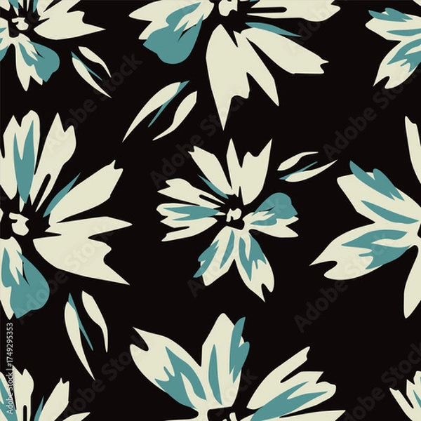 Fototapeta textile design with abstract flower pattern