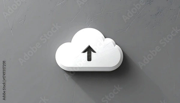 Fototapeta Cloud Upload Modern Symbol of Data Transfer & Online Storage