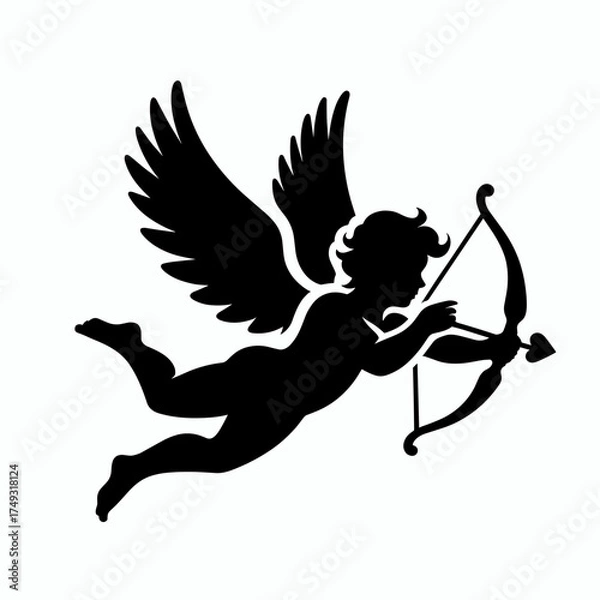 Obraz Flying Cupid silhouette