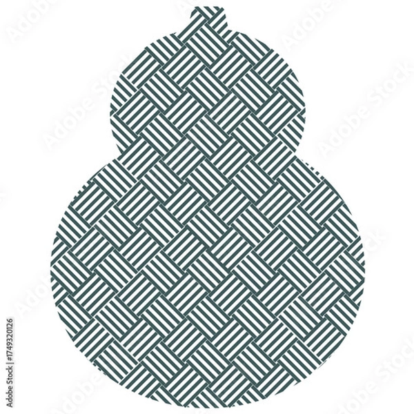 Fototapeta Lucky hulu gourd vector illustration in elegant line pattern style for Asian symbol, logo, or tattoo design