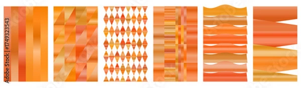 Fototapeta Orange gradient bright tangerine coral backgrounds, warm sunset peach amber texture collection for cheerful design, autumn posters, tropical graphics, and vibrant energetic art projects