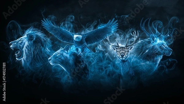 Obraz abstract blue background with alpha channel