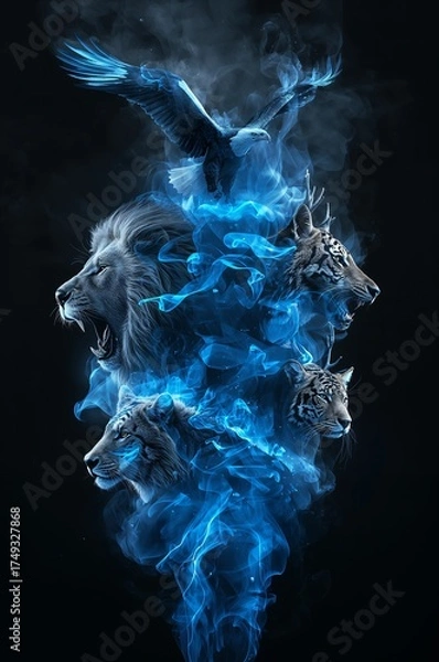 Obraz smoke on black background