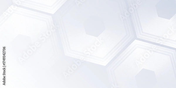 Fototapeta Modern white background with gradient color and artistic dynamic lhexagon art abstract simple