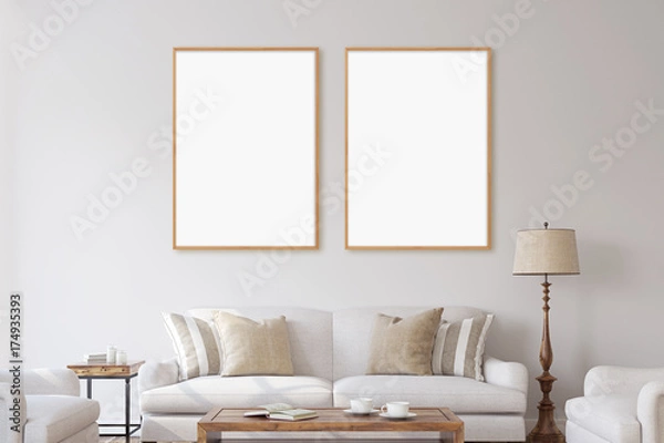 Obraz White isolated posters with black frame mockup