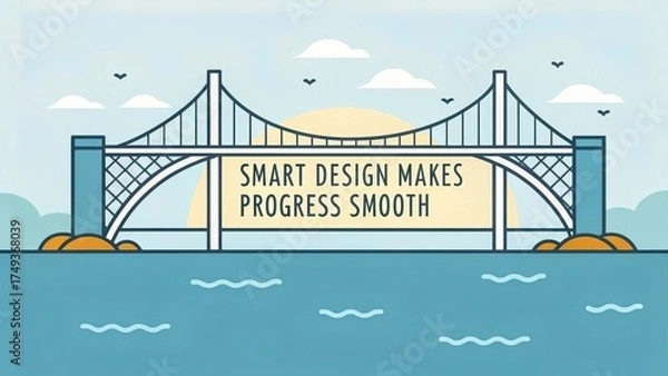 Fototapeta Innovative Bridge Design Symbolizing Progress and Creativity