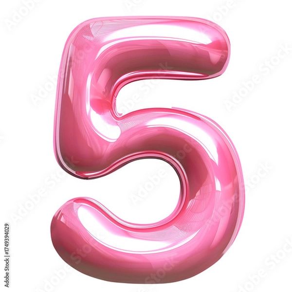 Obraz Pink Number five Balloon 