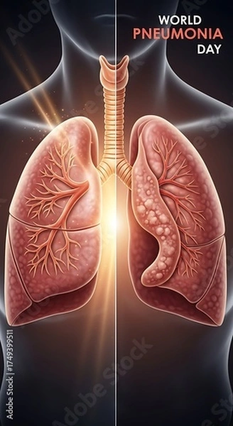 Fototapeta World Pneumonia Day - Understanding Lung Health and Respiratory Illnesses.