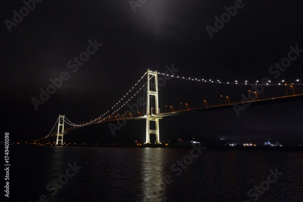 Fototapeta 北海道室蘭-夜の白鳥大橋2024-