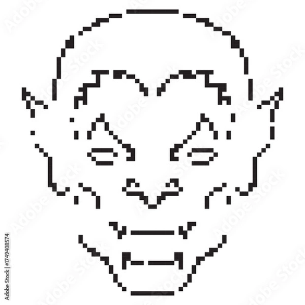 Fototapeta vampire pixel icon, 8-bit. Isolated vector illustration.
