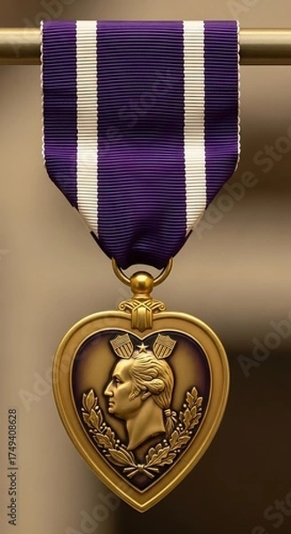 Obraz Purple Heart Medal - A Symbol of Sacrifice and Valor.