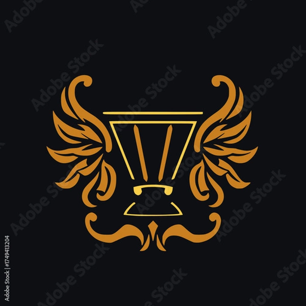 Fototapeta espresso machine portafilter designed as a heraldic emblem