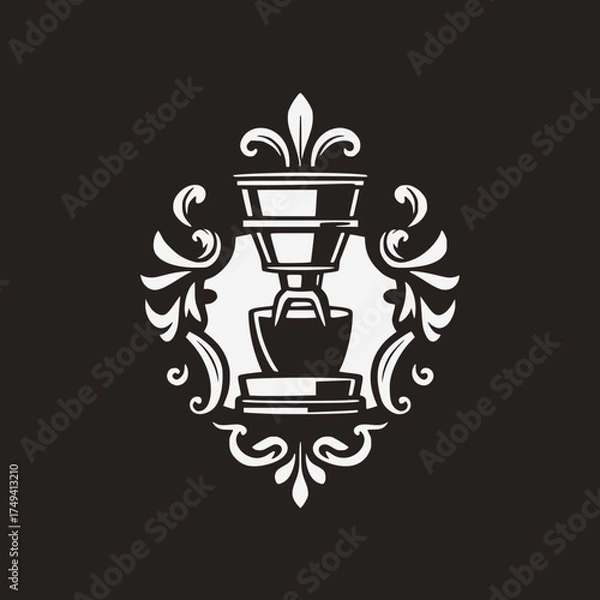 Fototapeta espresso machine portafilter designed as a heraldic emblem