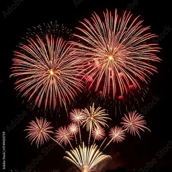 Obraz Spectacular Fireworks Display Illuminating the Night Sky.