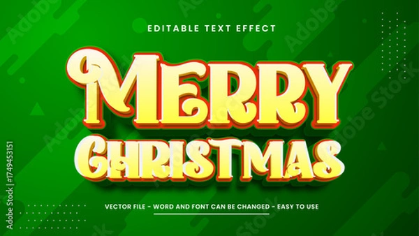 Fototapeta Editable text effect merry christmas
