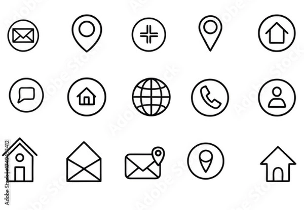 Fototapeta Goal Setting and Productivity Icons Set