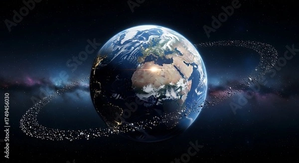 Obraz Earth in Space - A Digital Rendering of Our Planet.