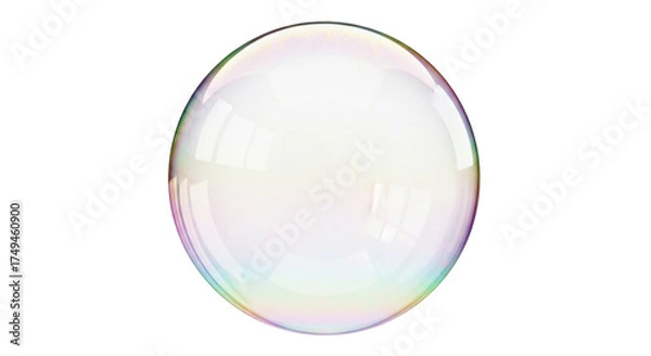Obraz Isolated iridescent soap bubble, rainbow colors, ethereal, sphere, orb, translucent