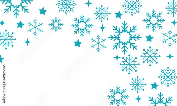 Fototapeta Golden snowflakes and stars.