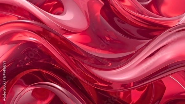 Obraz 赤ワイン、躍動するレッドウェーブ、カーブ、バックグラウンド