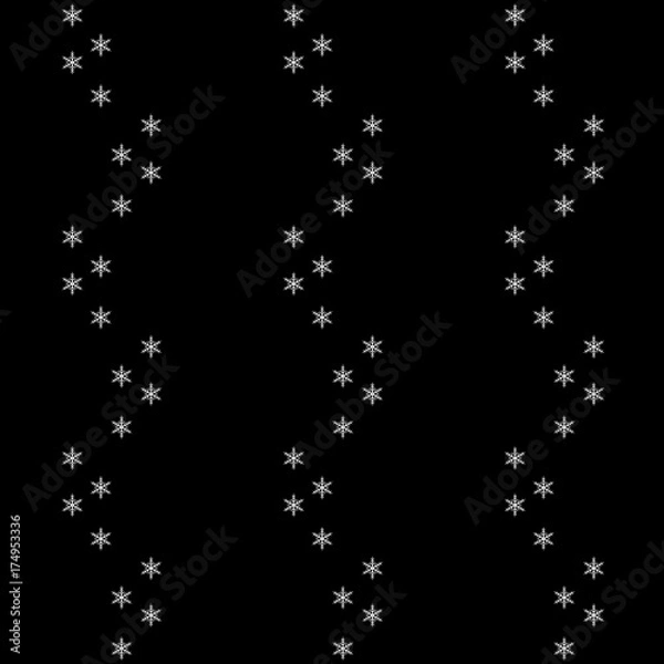 Obraz Christmas seamless pattern with snowflakes on black background