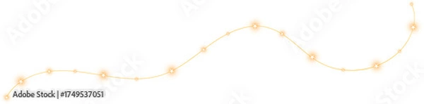 Fototapeta Glowing star string lights