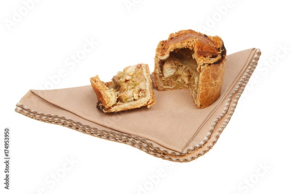 Obraz Cold meat pie on a serviette