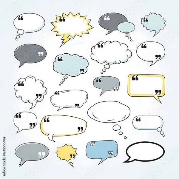 Fototapeta Diverse Speech Bubbles - A Collection of Unique Communication Icons.