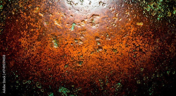 Obraz Copper Patina Detail Dark Tones Oxidation Bronze Texture Surface
