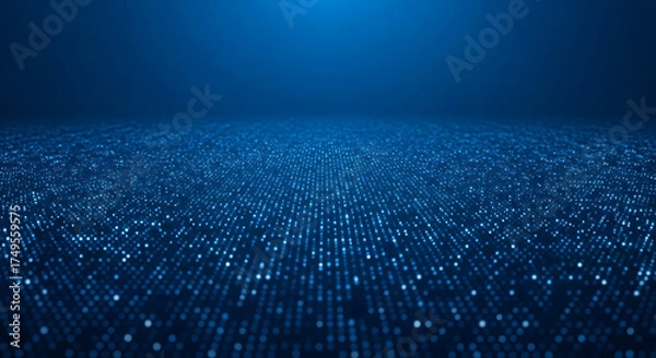 Obraz Abstract Blue Digital Data Network Background Technology Connection Innovation