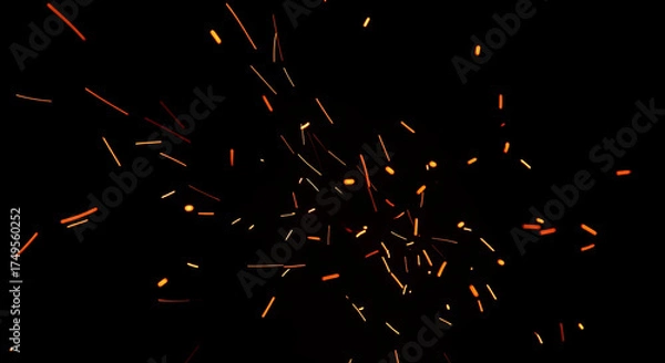 Obraz Burning Embers Sparks Background Animation Overlay Fire Particle Effect